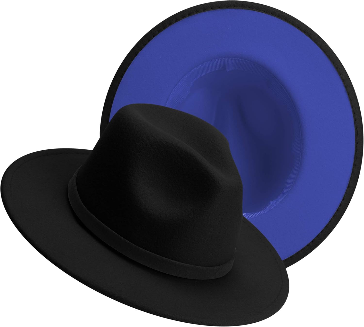 KUJUHA Women Men Wide Brim Fedora Hat