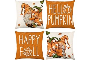 Autumn Harvest Gnome Welcome Throw Pillow Covers