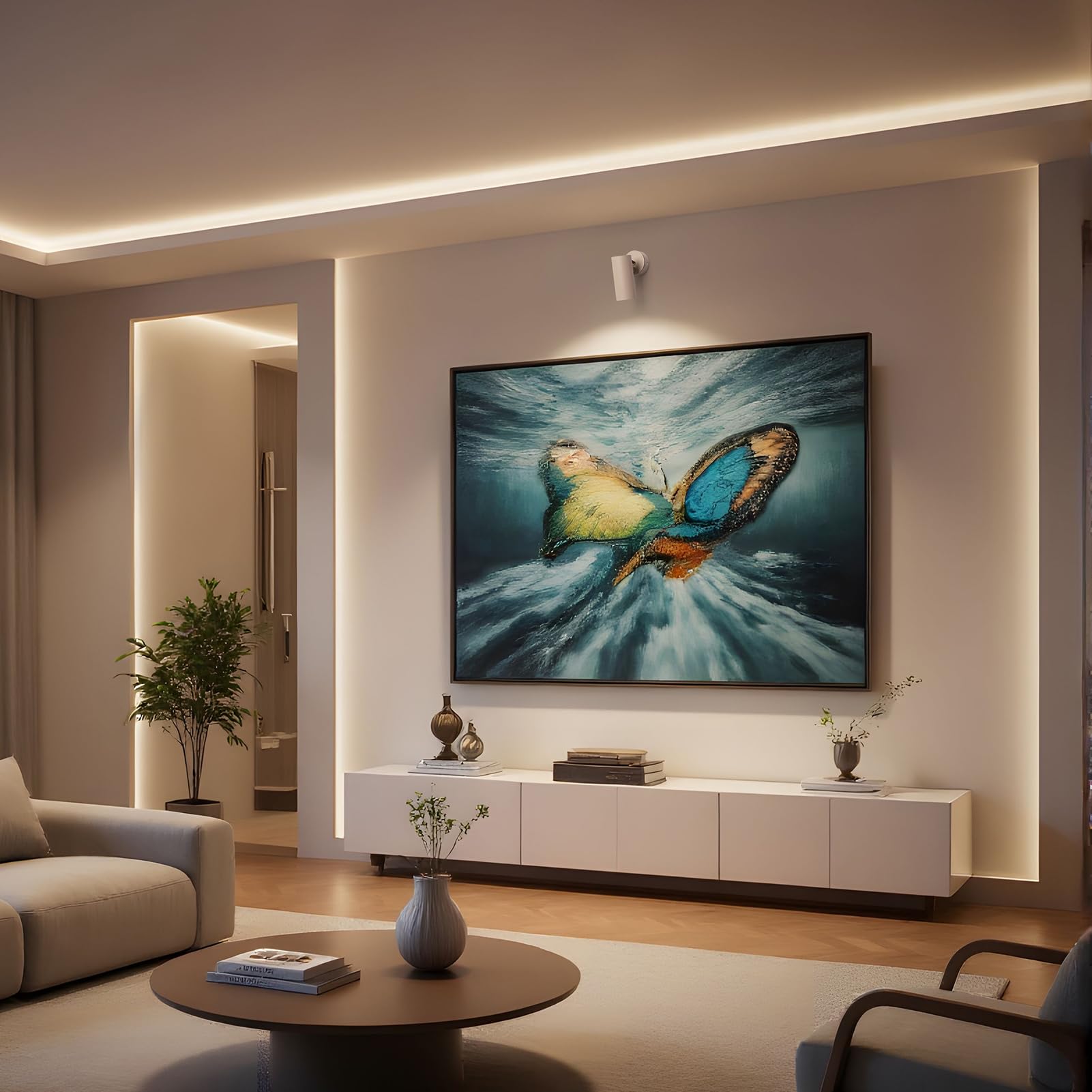 DAWALIGHT Plafoniera LED Faretti GU10 5W 3000K Bianco caldo Faretto Orientabile da Parete Luci da Soffitto per Interni Cameretta Soggiorno Camera da Letto, Grigio sabbioso, Alluminio