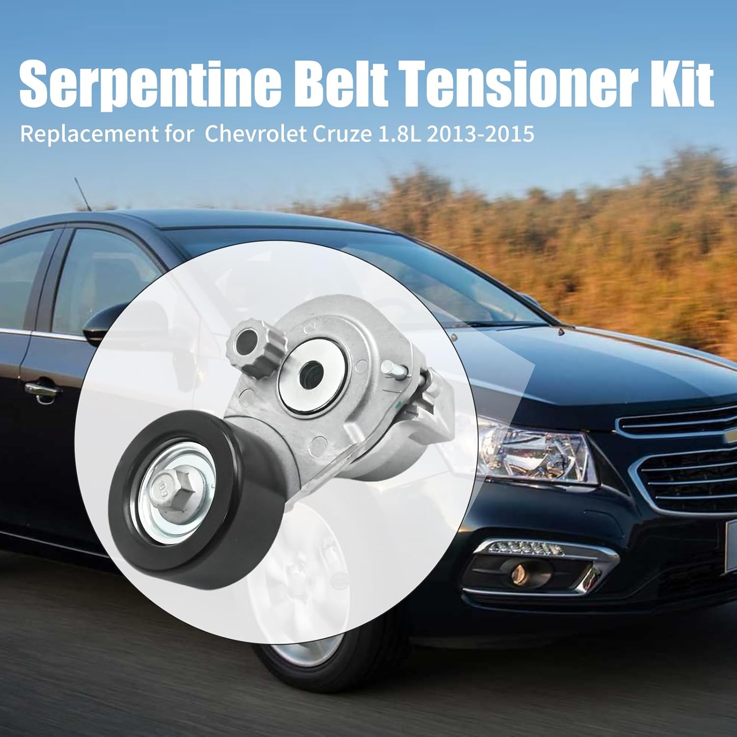 25191534 Serpentine Belt Tensioner Kit, Replacement for Chevrolet Sonic 1.8L 2013-2018 Replacement for Chevrolet Cruze 1.8L 2013-2015, Replaces 55563512 55578115 6PK1550