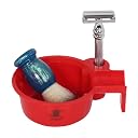 Pearl Shaving Grooming Bowl, Smooth Luxury Shaving Mug for Shave Cream Gel & Soap, Shaving Cup with Razor & Brush Stand, Durable Wet Shaving Lathering Bowl Kit for Men Father Day Gift Option gallery image