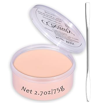 CCbeauty Halloween Scar Wax Kit 2.7oz - SFX Special Effects Stage Makeup, Fake Wound Mouldable Wax with Spatula Tool for Fake Cuts Nose Putty Makeup - Stage Film Costumes Cosplay SFX, Fair Light Skin