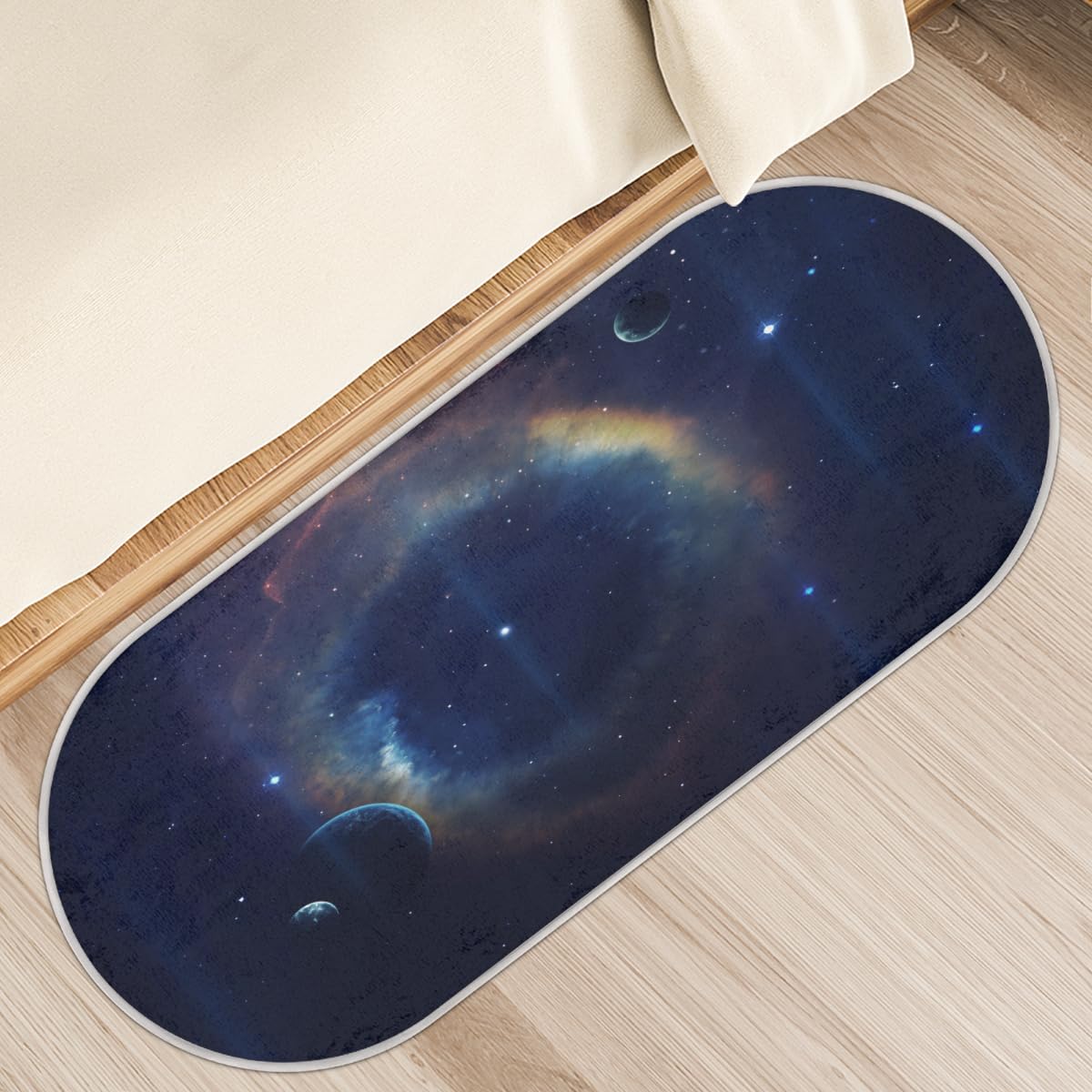 Tapis antidérapant à poils longs 50 x 120 cm avec isolation thermique pour chambre