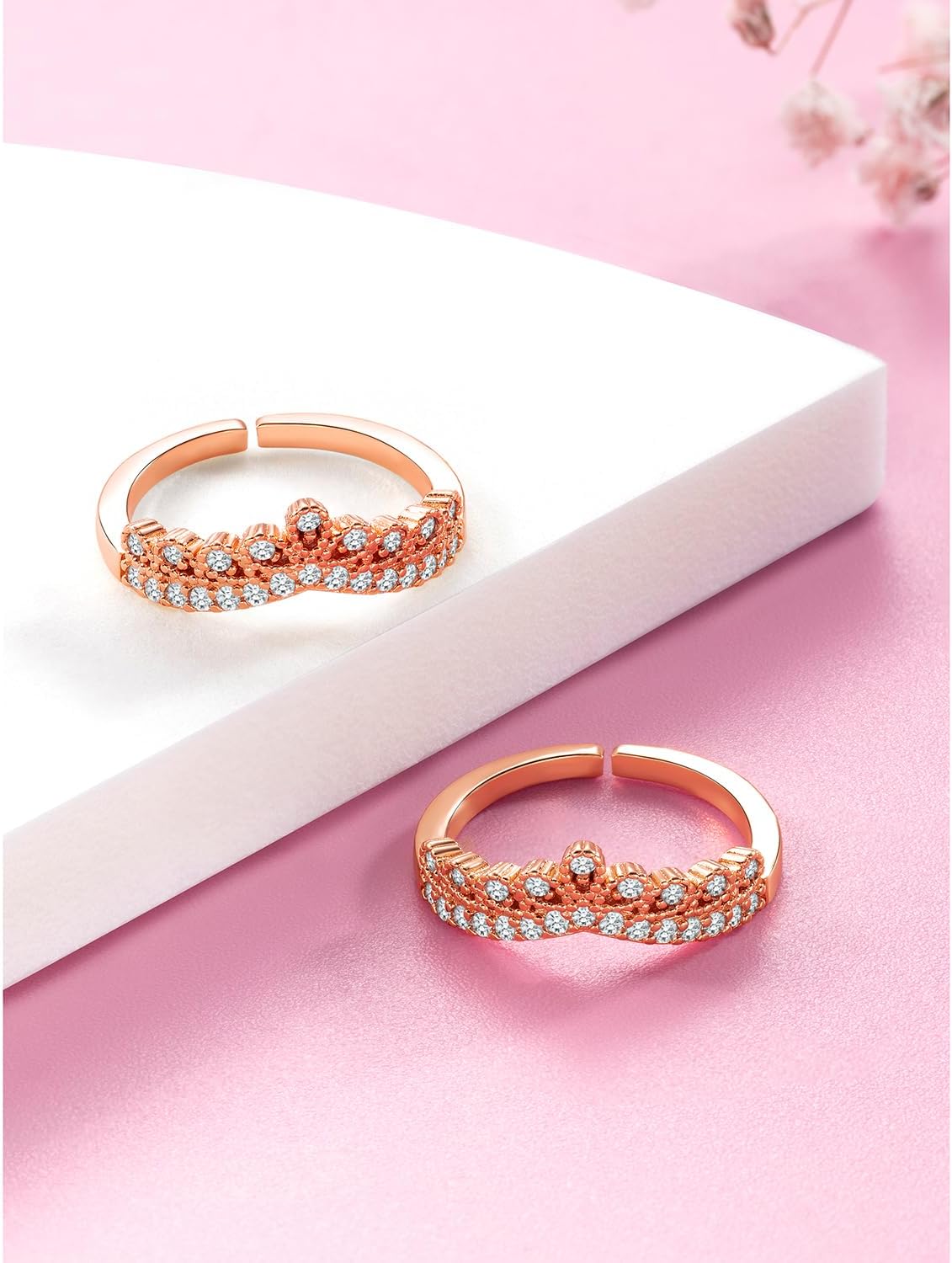 Aheli Cubic Zirconia Studded Adjustable Toe Ring Bichiya Jewellery for Women