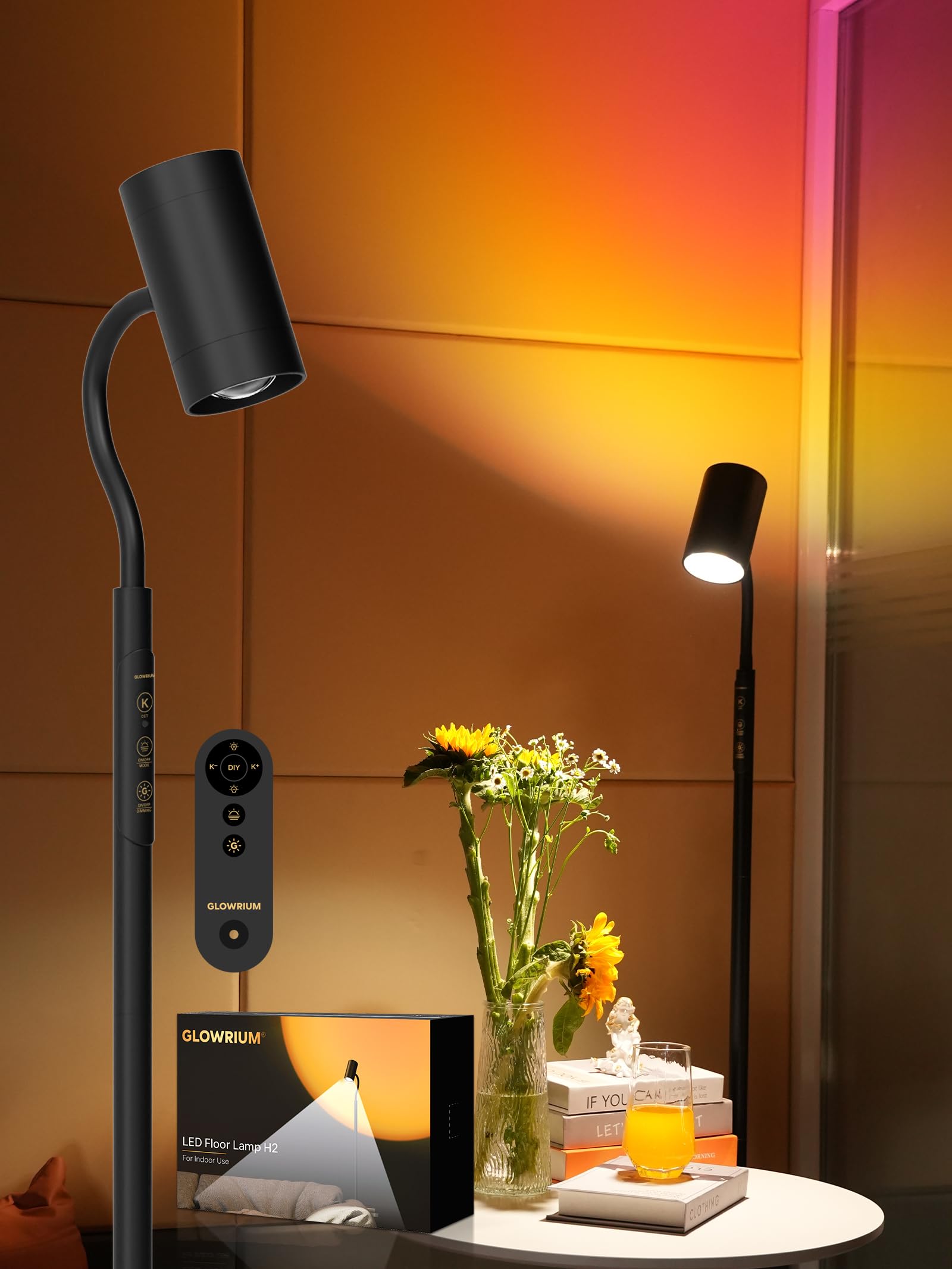 Reading Floor Lamp with Remote, 17W LED Dimmable Standing Lamp