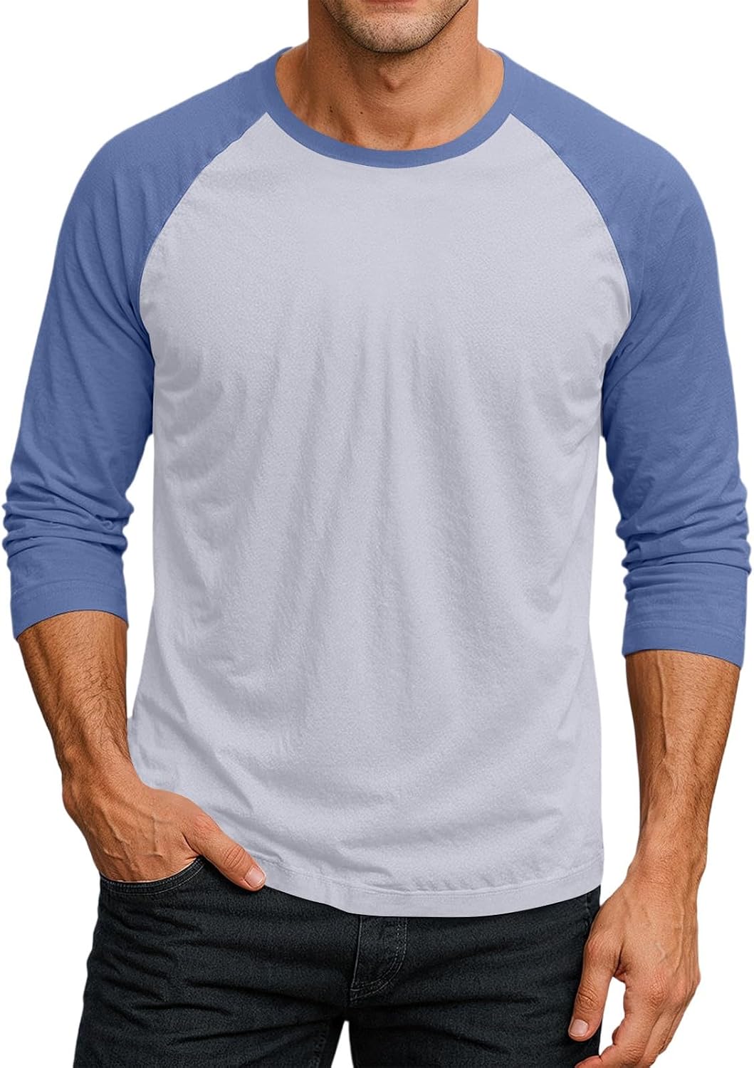 WENKOMG1 Men's Raglan 3/4 Sleeve Baseball Tee Shirt Jersey Workout, S-3XL