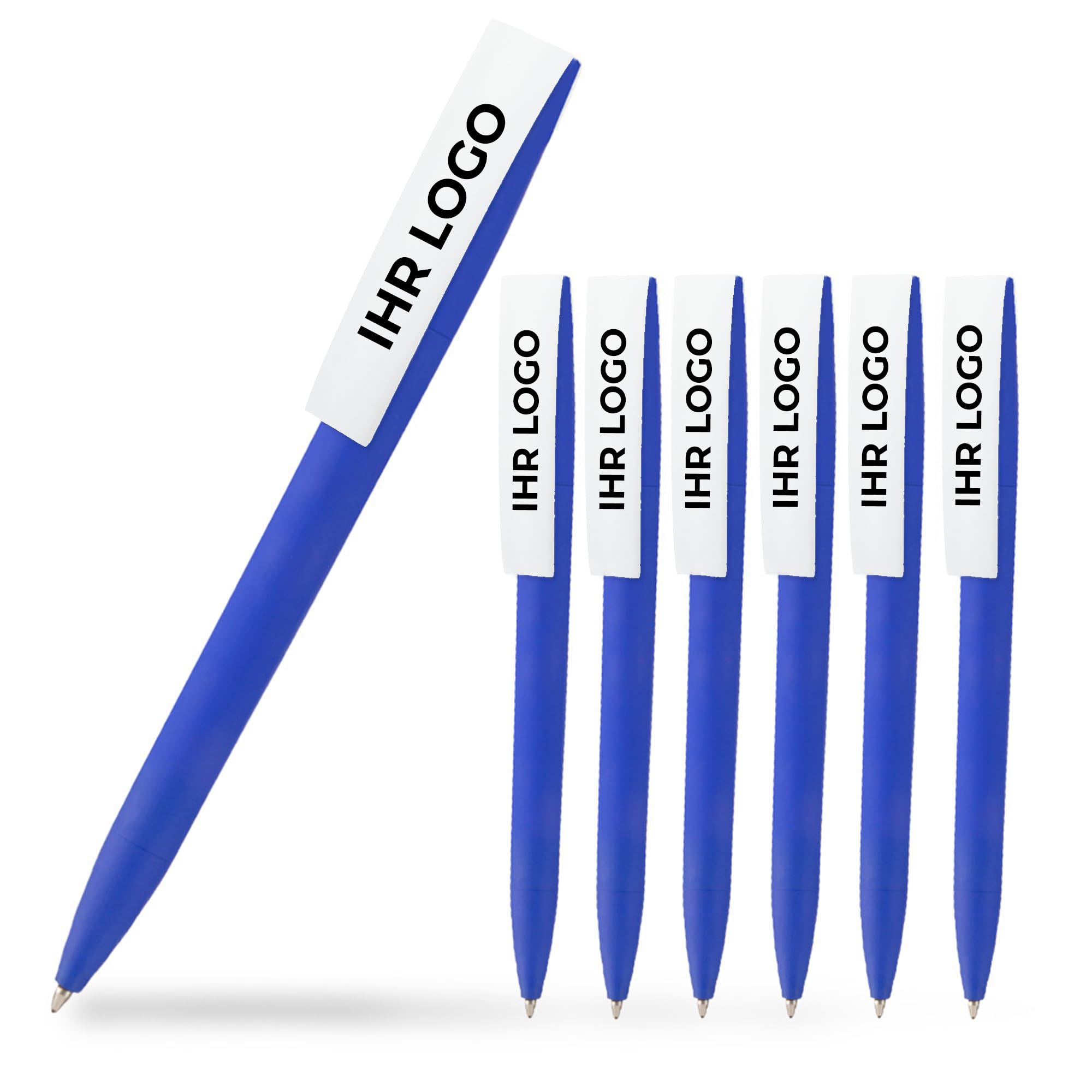 Cimpress Personalised Ballpoint Pens, Custom Printed with Logo or Image, Black Ink, Ideal for Events, Schools, or Corporate Use, Available in Sets of 25, 50, or 100 (100 Pack, Dark Blue)