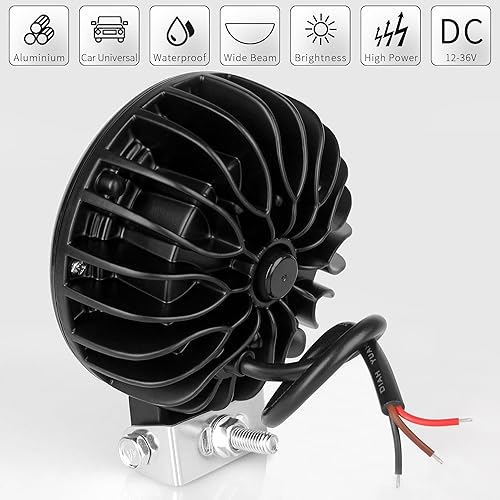 Miniatura 5 de Luz LED de trabajo de 5 pulgadas, 30 W, haz de inundación LED blanco para automóvil, 4x4, todoterreno, camión, ATV 12V 24V, ojos de ángel, rojo,