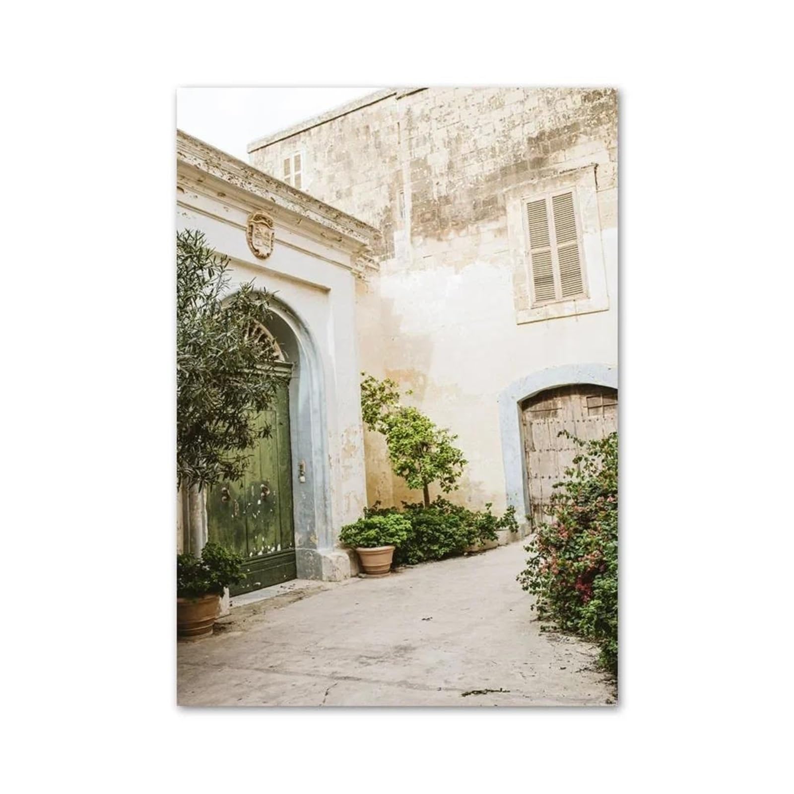 Impression sur toile de plantes vertes et vélo rétro affiche maison 50x70