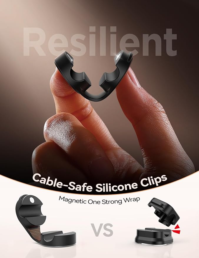 Organizador de cables magnético FLYLEAD 8 unidades silicona miniatura 2