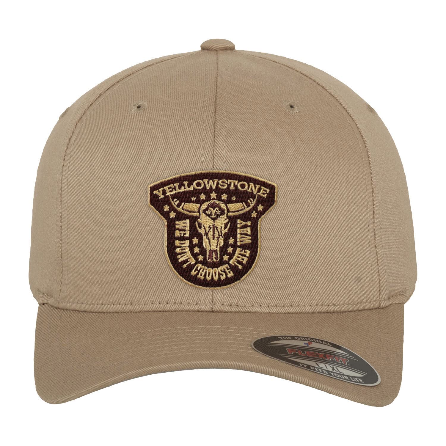 Yellowstone Officially Licensed We Don't Choose The Way Flexfit Baseball Cap (Khaki), Large/X-Large