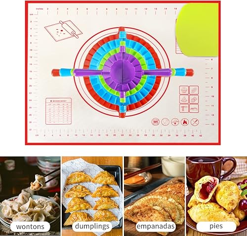 Miniatura 2 de Empanada Maker - Prensa para hacer albóndigas, 4 unidades, alfombrilla de pastelería extra antiadherente y corte de masa para hacer pasteles,
