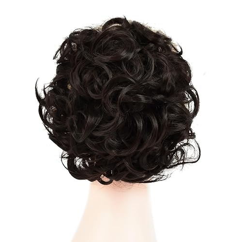 Miniatura 3 de Rose bud Chignon - Extensiones de moño rizado para mujer, peinetas sintéticas en moño desordenado