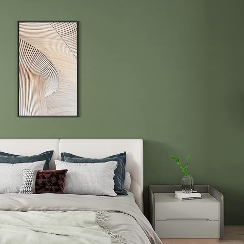 Miniatura 6 de CHIHUT Papel tapiz de color verde salvia grueso para dormitorio, autoadhesivo, extraíble, de 17.7 x 100 pulgadas, impermeable, texturizado, verde