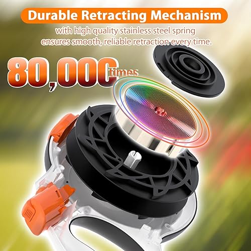 Miniatura 4 de Correa retráctil para perro de 26 pies con dispensador de bolsas de excrementos, sistema de bloqueo mejorado, agarre antideslizante, diseño sin