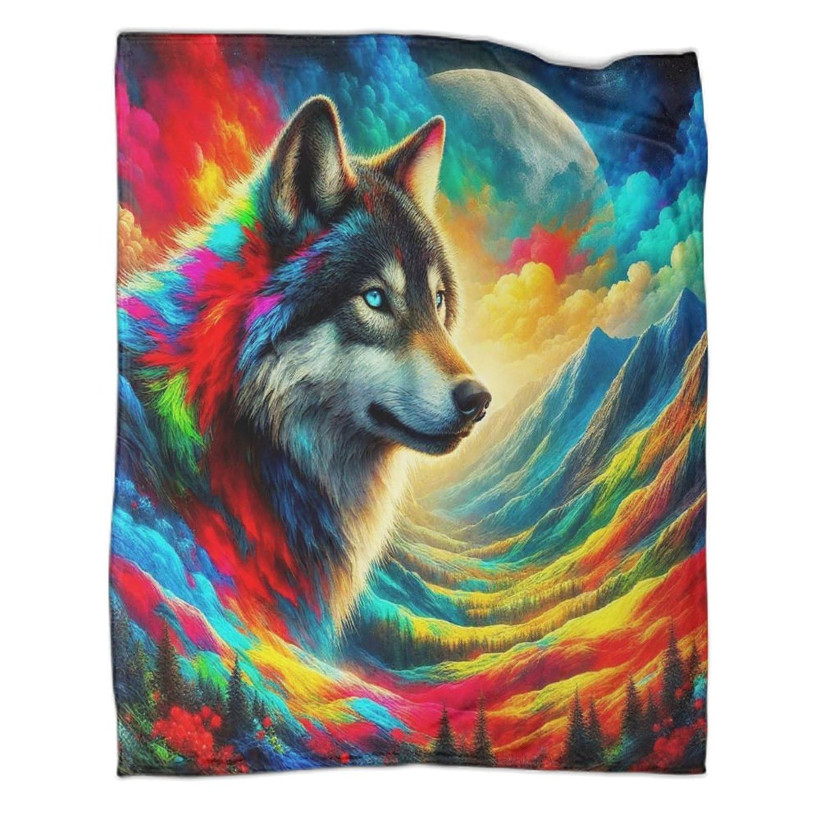 Couverture loup de lune en flanelle pelucheuse, confort thermique supérieur