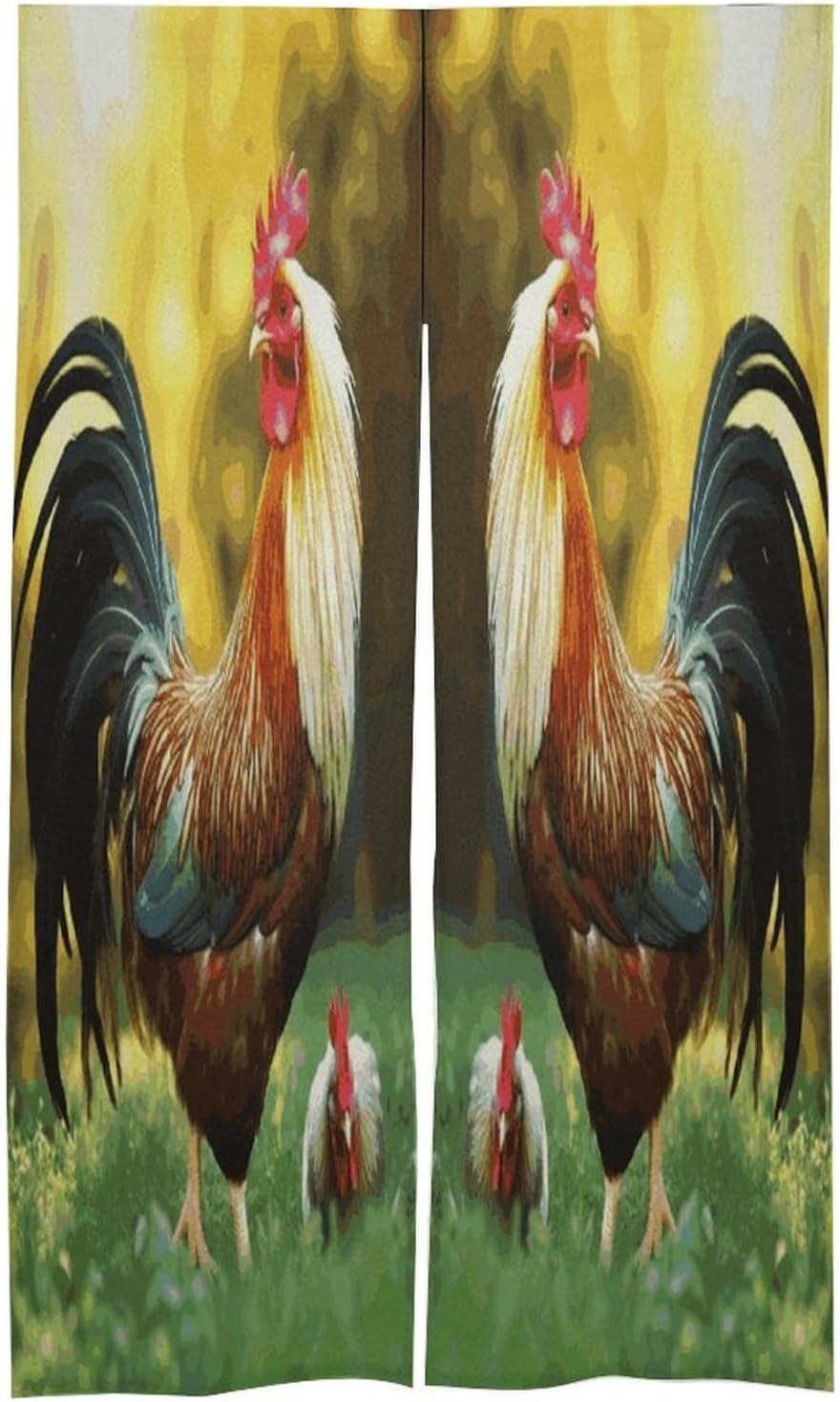 Beautiful Rooster Hen Door Curtain Printed Doorway Noren Japanese Style Doorway Room Divider Curtains for Privacy Partition Divider Kitchen Home Decorations Wall Hanging