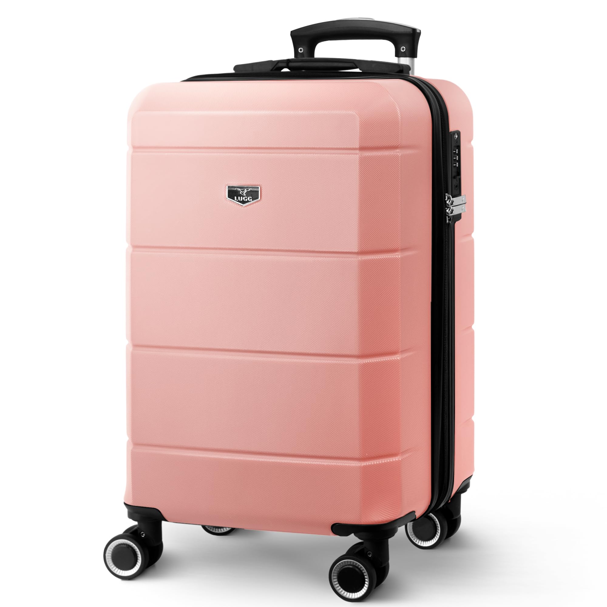 LUGG - Jetset 40cm Suitcase - 40x30x20cm- Ryanair Compatible - Underseat Size - Hard Shell ABS - Spinner & Removable Wheels - Lightweight Travel Luggage- Cream/Brown — view 196