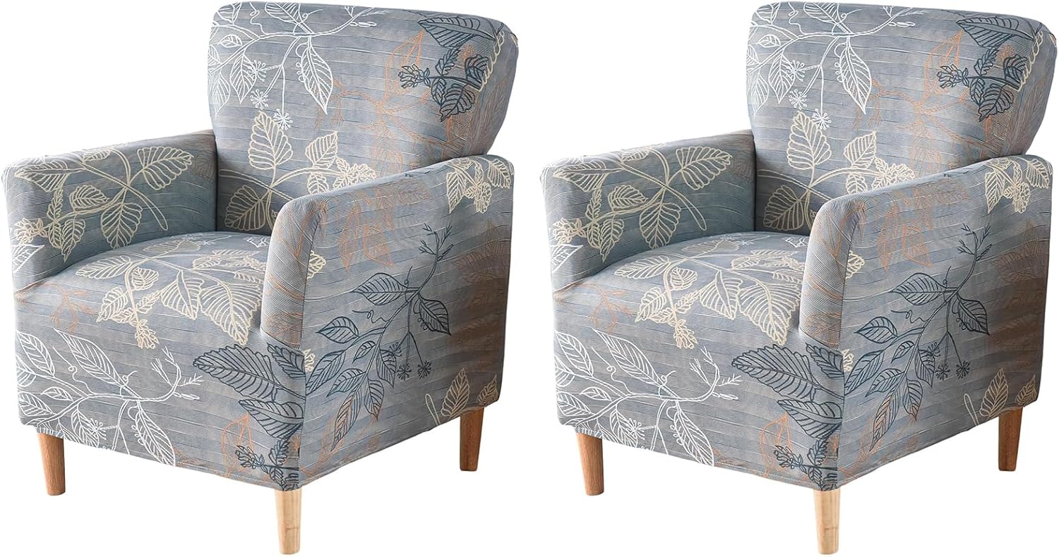 FUANGUI Banquet Armchair Slipcover Printed Chair Covers with Arms Stretch Club Chair Slipcover Soft Armchair Sofa Covers Anti-Slip Furniture Protector for Dogs Pets Home Living Room Decor