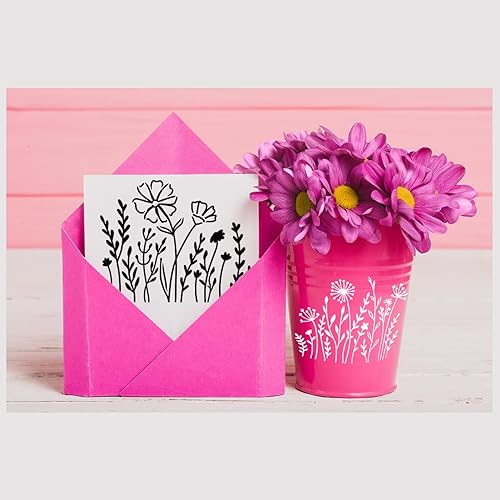 Miniatura 6 de 13 plantillas de flores silvestres, plantillas de flores para pintar madera, reutilizables, plantas de campo florales de primavera, plantillas de