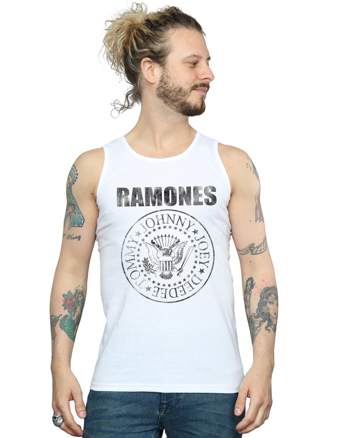 Absolute CultRamones Men's Distressed Black Seal Tank Top