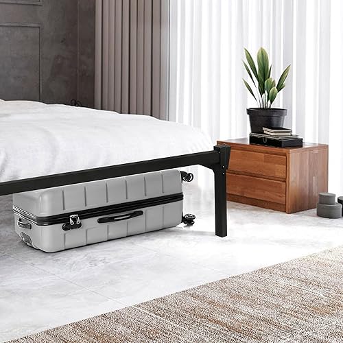 Miniatura 12 de LUCKYERMORE Marco de cama individual que no necesita somier, marco de metal resistente sin ruido, fácil de montar