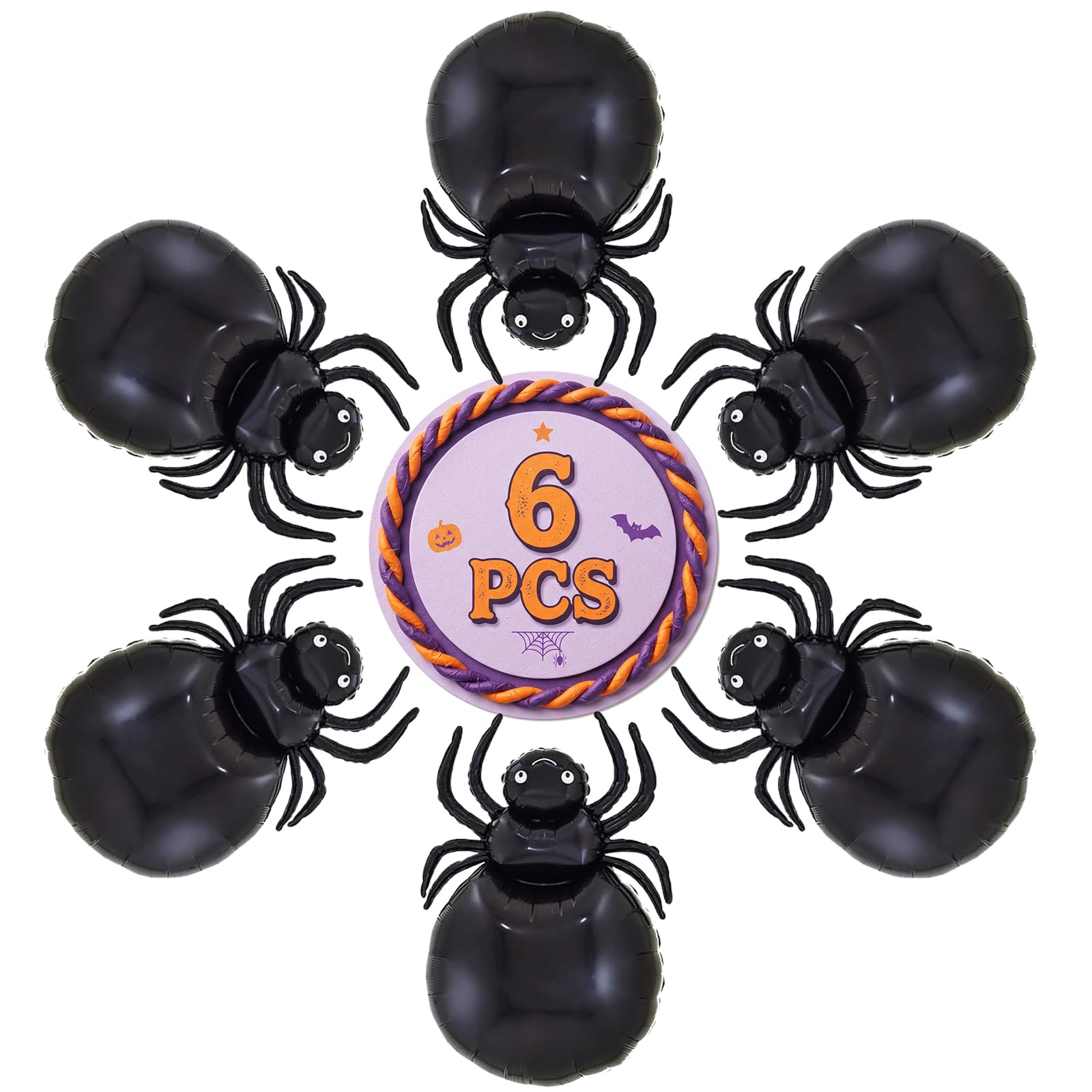Pinkgarden Halloween Spider Foil Balloons, Large Black Spider Mylar Balloons, Halloween Party Decorations, Scary Spider Aluminum Balloon for Haunted House Indoor Outdoor Halloween Decor