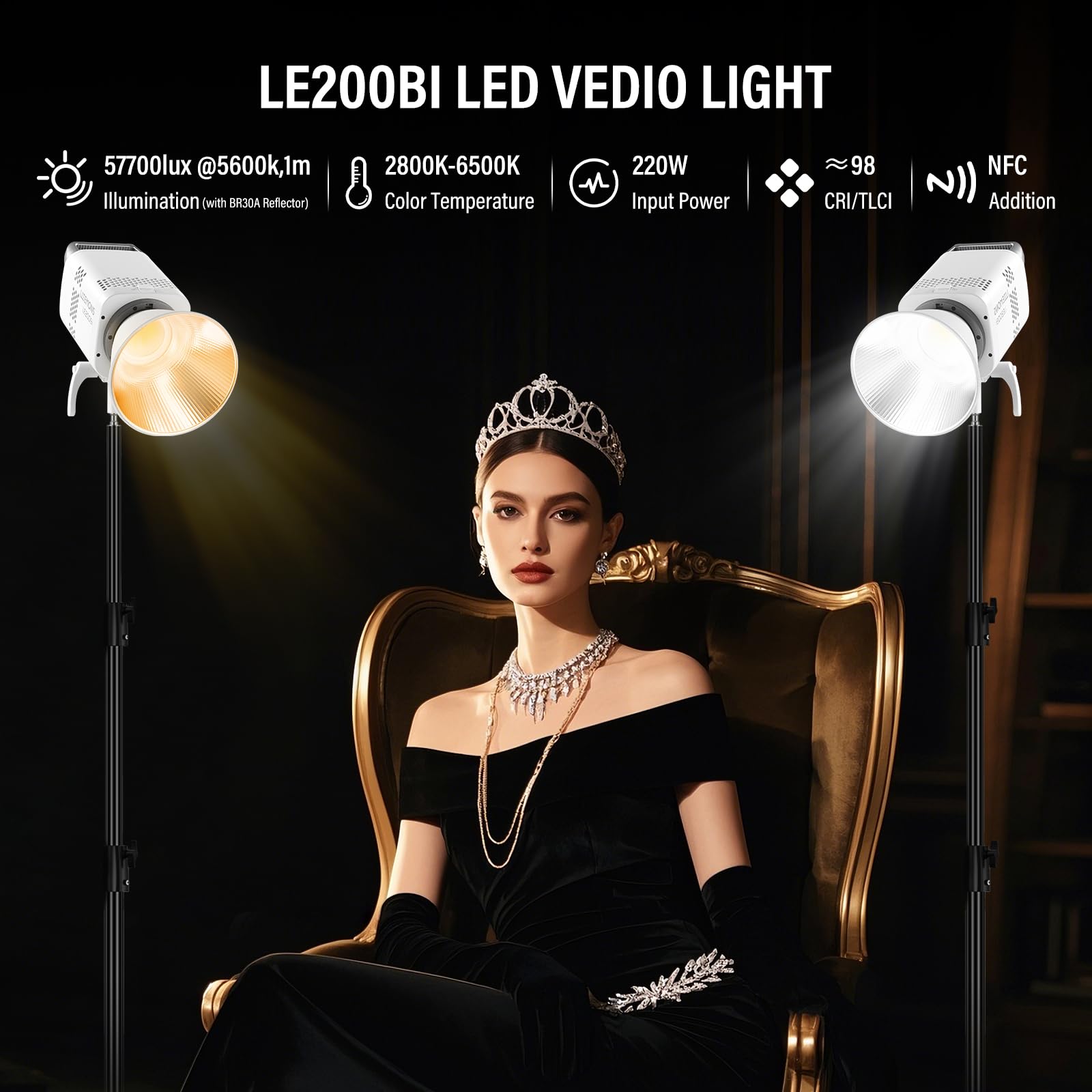 Godox Litemons LE200Bi LE200 Bi ciągłe światło LED Video Light 220 W 2800K
