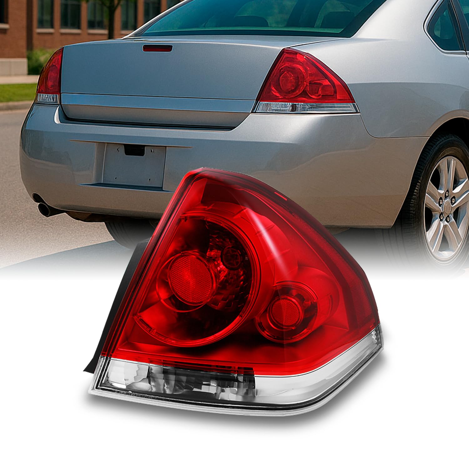 AKKON - For Chevy Impala Replacement Red Clear Tail Light Passenger Right Side Rear Brake Lamps