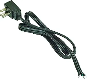 Eastman 6 Feet Angled Pigtail Appliance Cord, 13 Amps 16/3 Wire, 60663