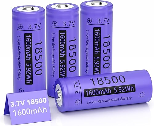 18500 1600mAh 3.7V baterías recargables de iones de litio, batería recargable solar para luces de jardín al aire libre (4 unidades)