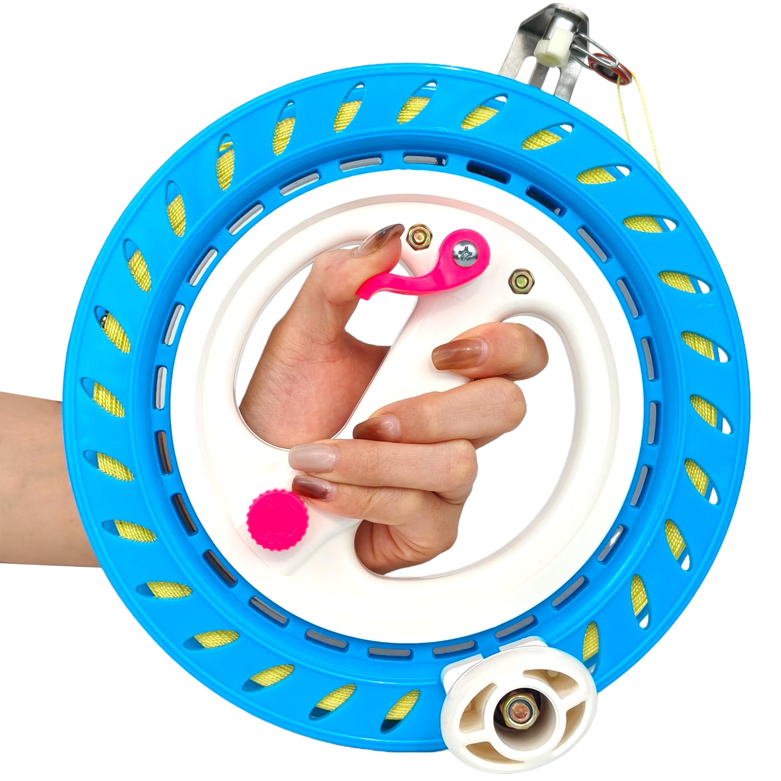 Sturdy 8.3-inch reel winder with brake and 500m line, anti-rotation knob for smooth flying control, beach, field, park