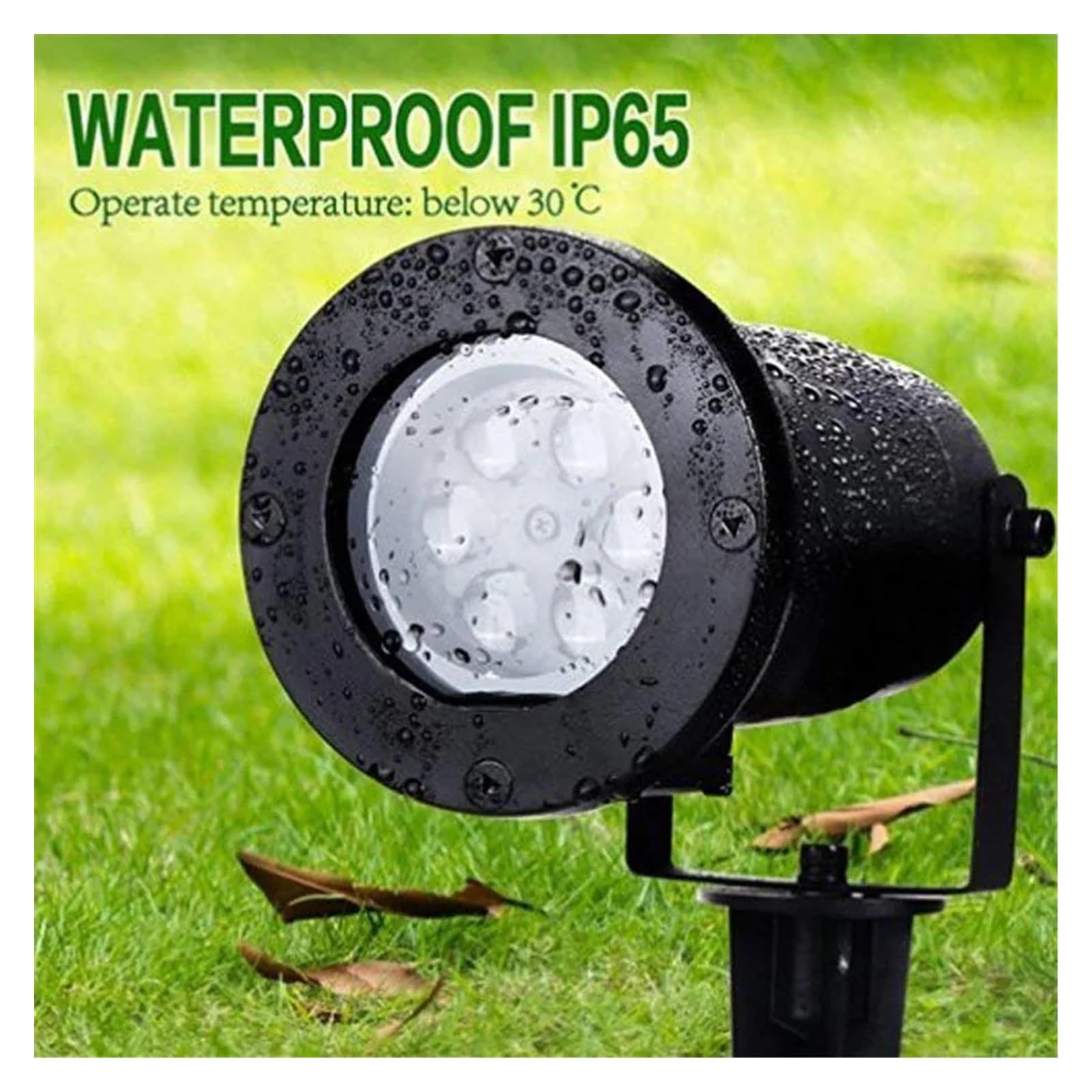 proiettore di luce, Lampade da neve mobili impermeabili a forma di fiocco, luci palcoscenico a LED for esterni, feste Natale, paesaggio, prato, giardino(White Snowflake)