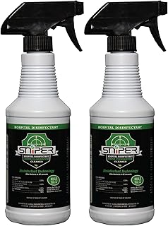 SNiPER Hospital Disinfectant, Odor Eliminator & All-Purpose Cleaner, 16 Ounce Spray, 2-Pack