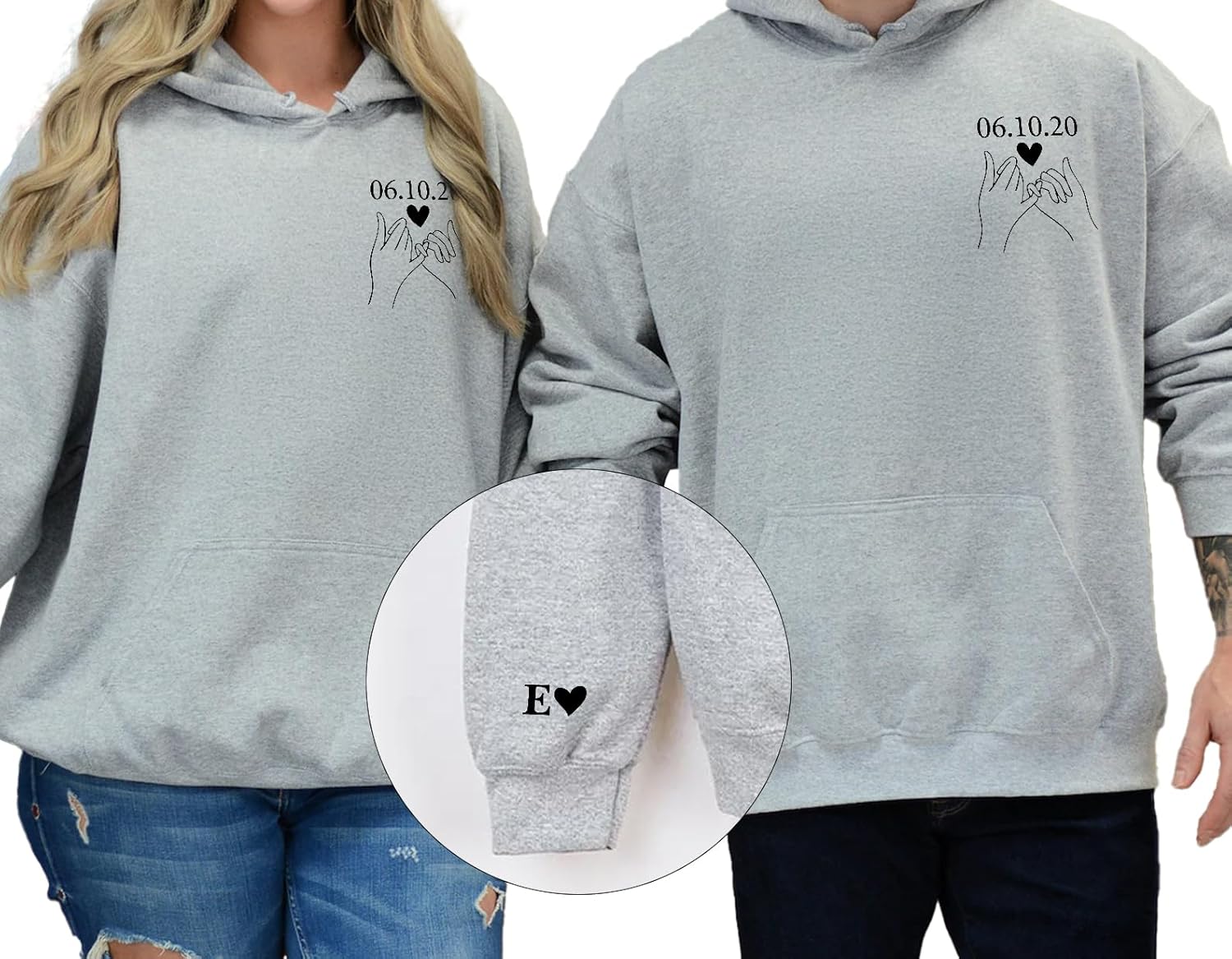 Personalized Couple Sweatshirt, Custom Hoodie, Valentines Day Gift, Matching Couples Sweaters, Gifts for Men, Anniversary, Women Boyfriend Girlfriend - Image 2