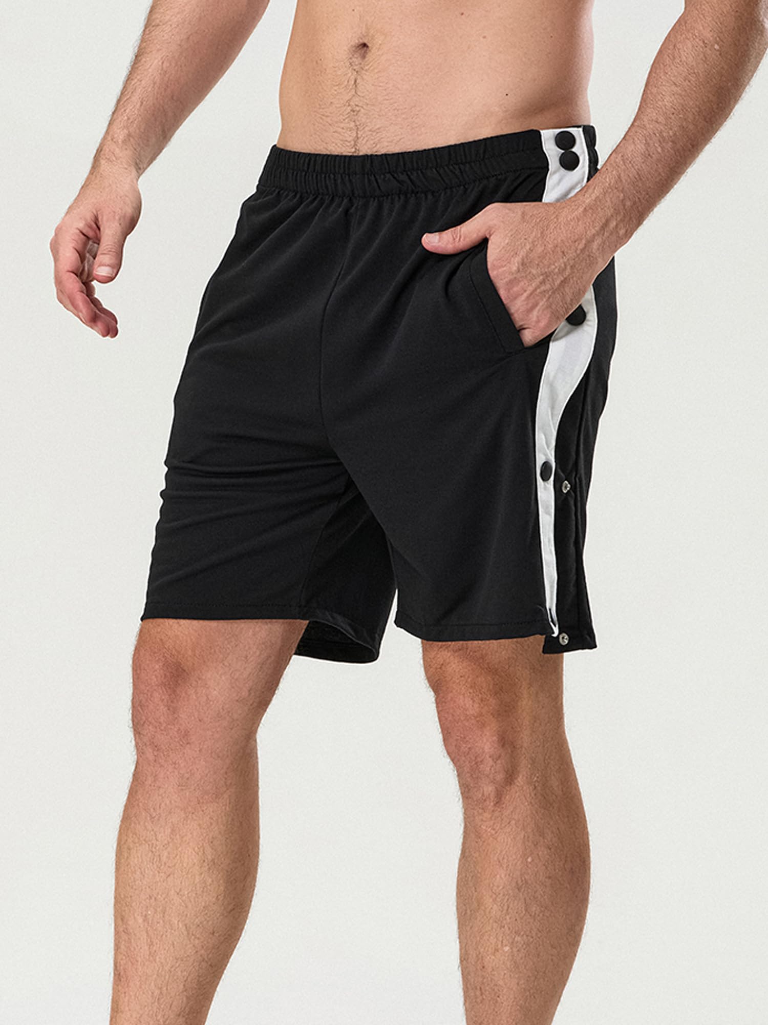 Sexy Outfit Pantaloncini Sportivi da Uomo a Strappo Chiusura con Bottoni Automatici Laterali Vita Elastica Pantaloncini da Allenamento per Palestra per Recupero Post Intervento Chirurgico con Tasche