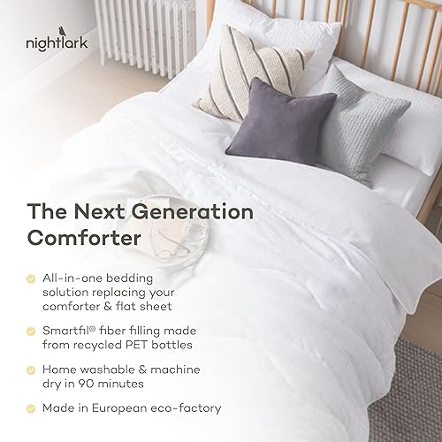 Miniatura 2 de NIGHT LARK - Edredón de cama todo en uno - Alternativa al plumón - Todas las estaciones - Colección de lino - Cálido y ligero - Lavable a máquina -