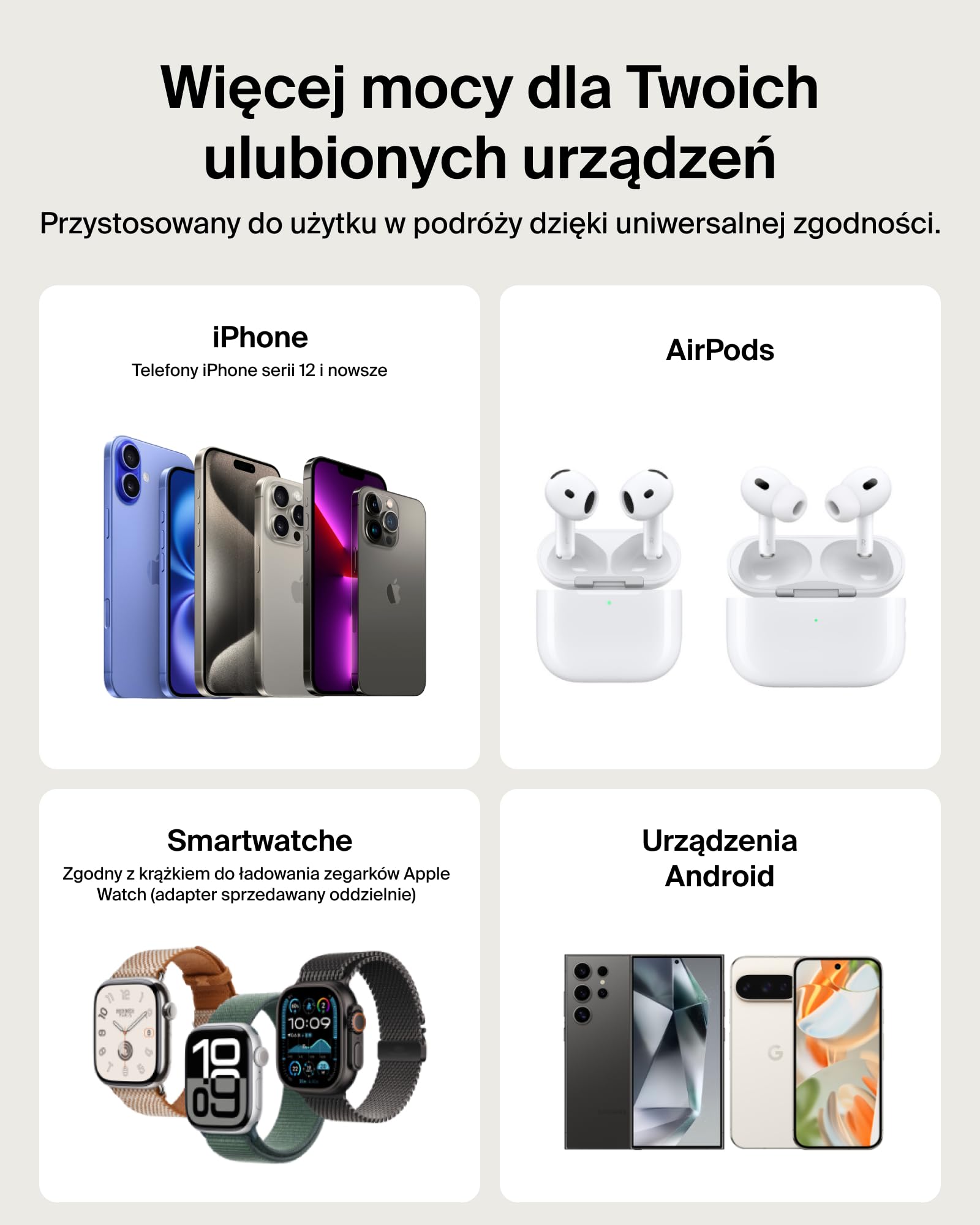 Belkin BoostCharge Cienki Magnetyczny Powerbank 5000 mAh, Podpórka – Biały | Powerbank Bezprzewodowy 5000 mAh Qi2, Pierścień Magnetyczny, Port USB-C, Naładowany, Kabel w Zestawie, do Podróży Samolotem