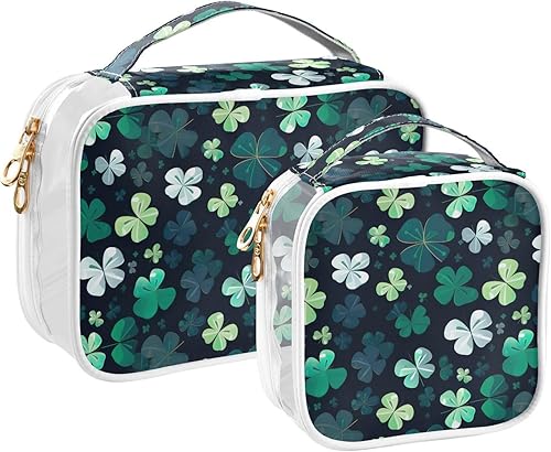 Miniatura 2 de Clover Leaves Clear Toiletry Bag for Traveling,2 Pack Makeup Cosmetic Bag with Zipper,Travel Bag for Toiletries,Travel Essentials 21214635