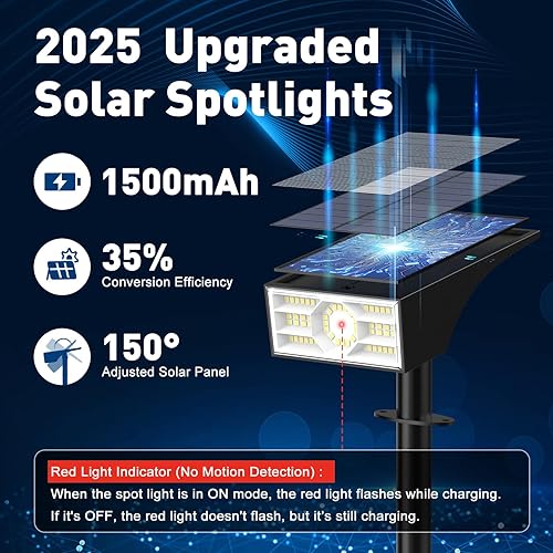 Miniatura 3 de Focos solares para exteriores, paquete de 1056 luces LED para exteriores para patio, impermeables, IP68, 4 modos de iluminación, focos solares de