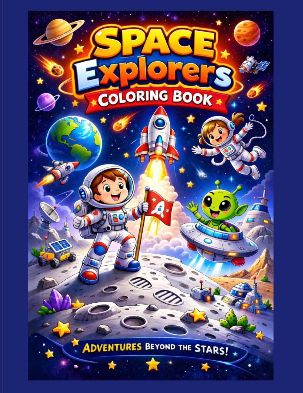 Space Explorers coloring book: Adventures Beyond the Stars