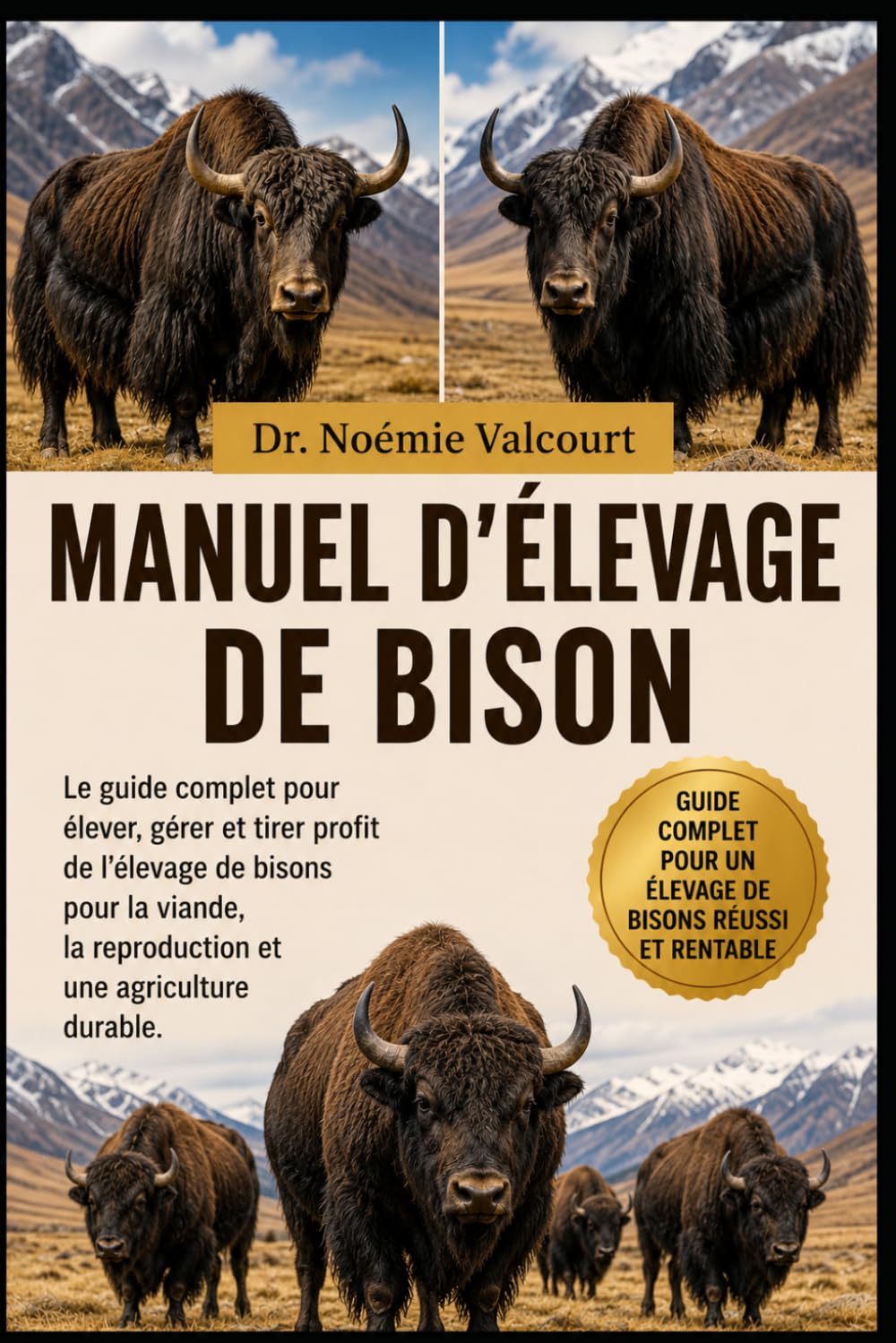 MANUEL D'ÉLEVAGE DE BISON: Le guide complet pour élever, gérer et tirer profit de l'élevage de bisons pour la viande, la reproduction et une agriculture durable.
