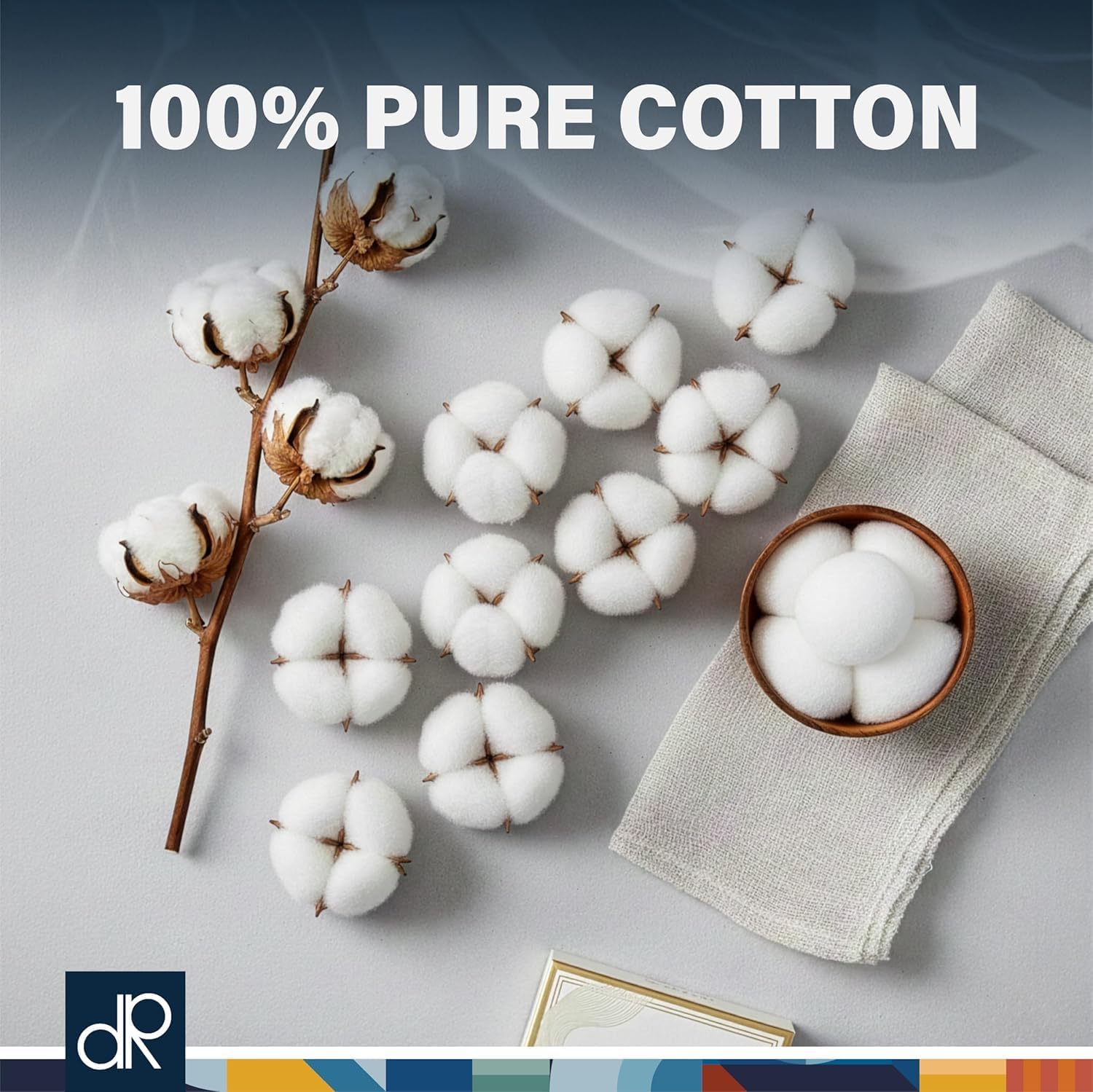 DecorRack 1000 [Large] Cotton Balls Bulk Pack for Make-Up, Nail Polish Removal, Applying Oil Lotion or Powder, Multi-Purpose Balls Made from 100% Natural Cotton, Soft and Absorbent (1000 Count)