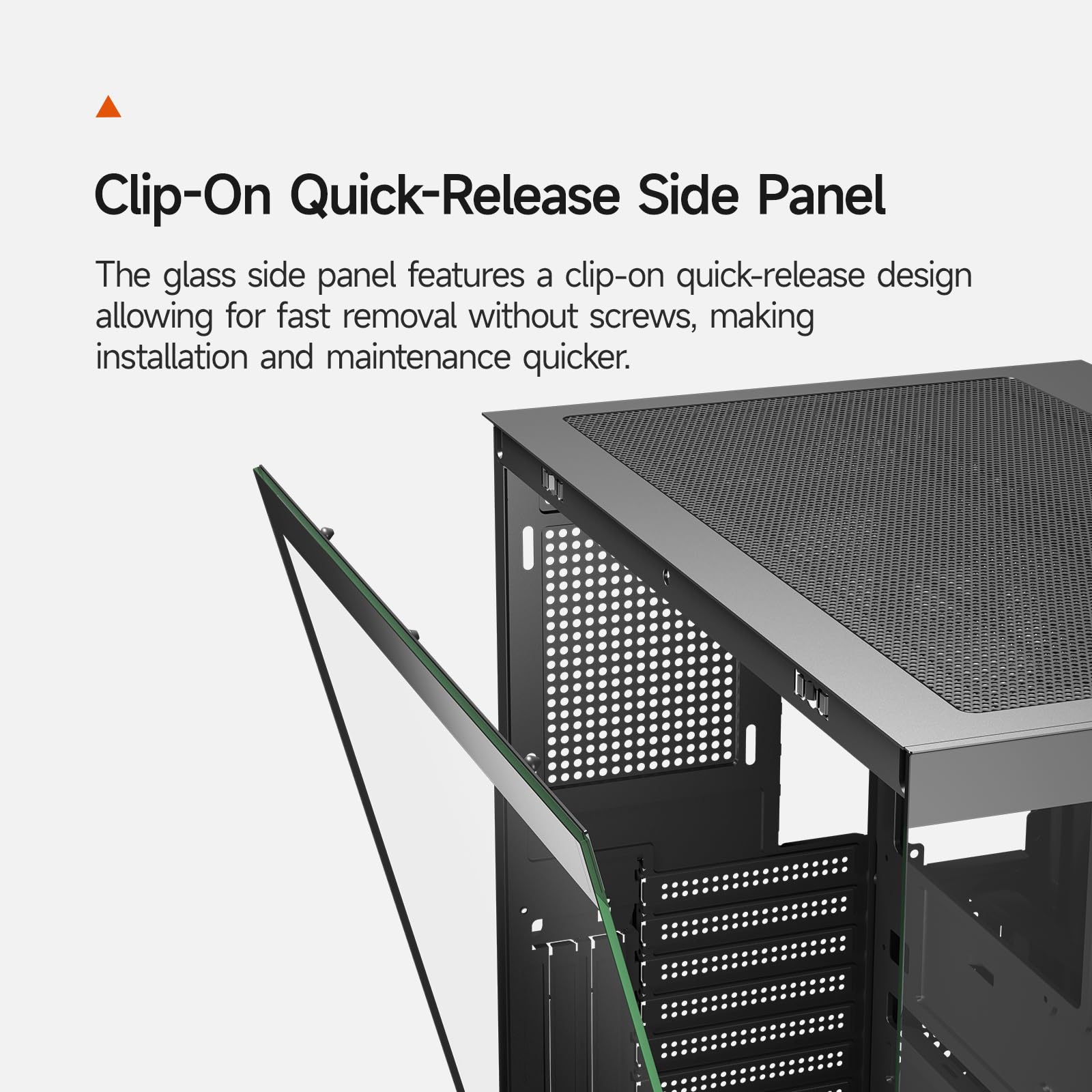 CPS C3 T700 Case per PC ATX Mid Tower, Vetro Temperato e Retro in Rete, Alto Flusso d'Aria, Supporto ATX/Micro-ATX/ITX, Supporto Radiatore 360mm, Design Senza Strumenti – Nero (Ventole Non Incluse)