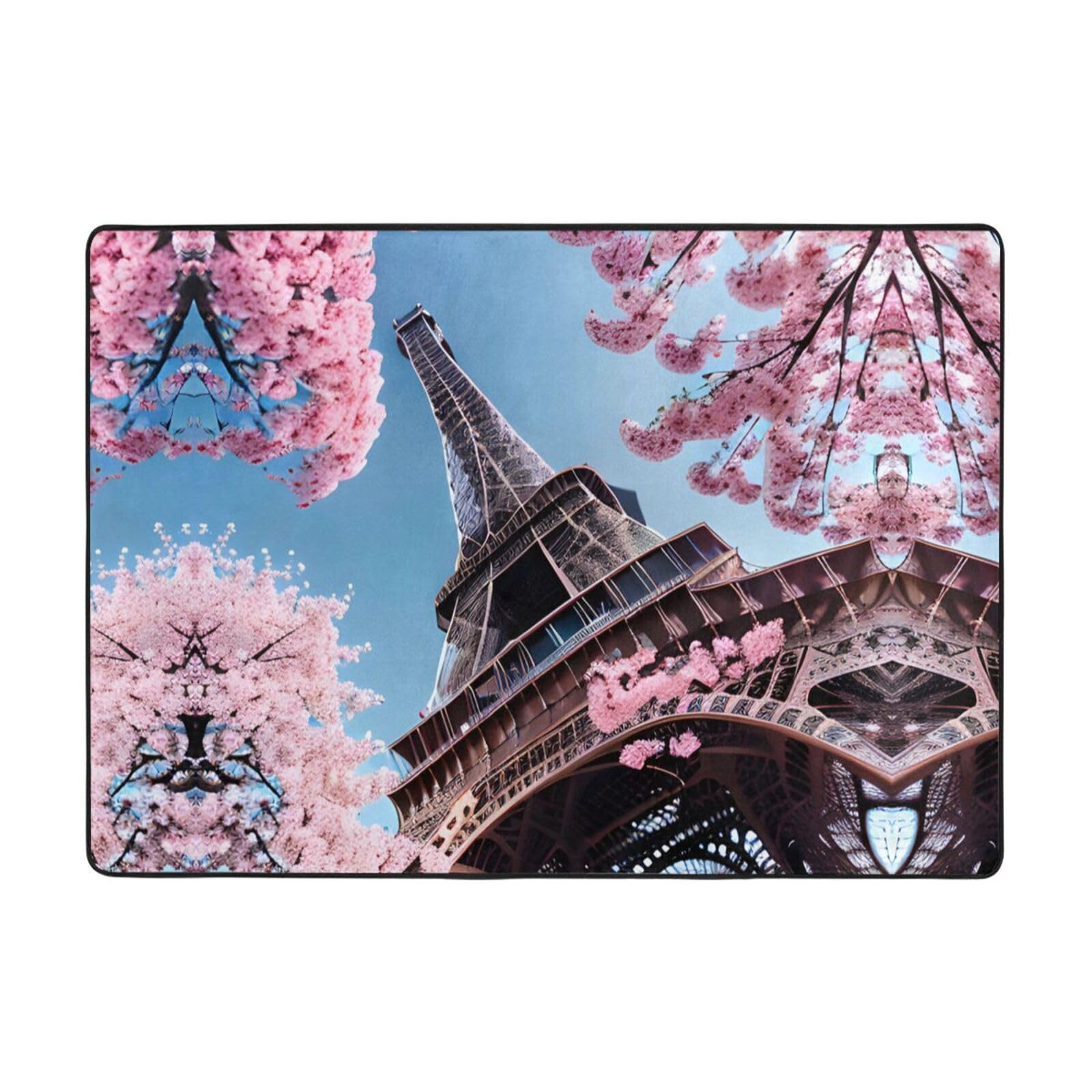 Tapis doux Tour Eiffel imprimé peinture à l'huile salon