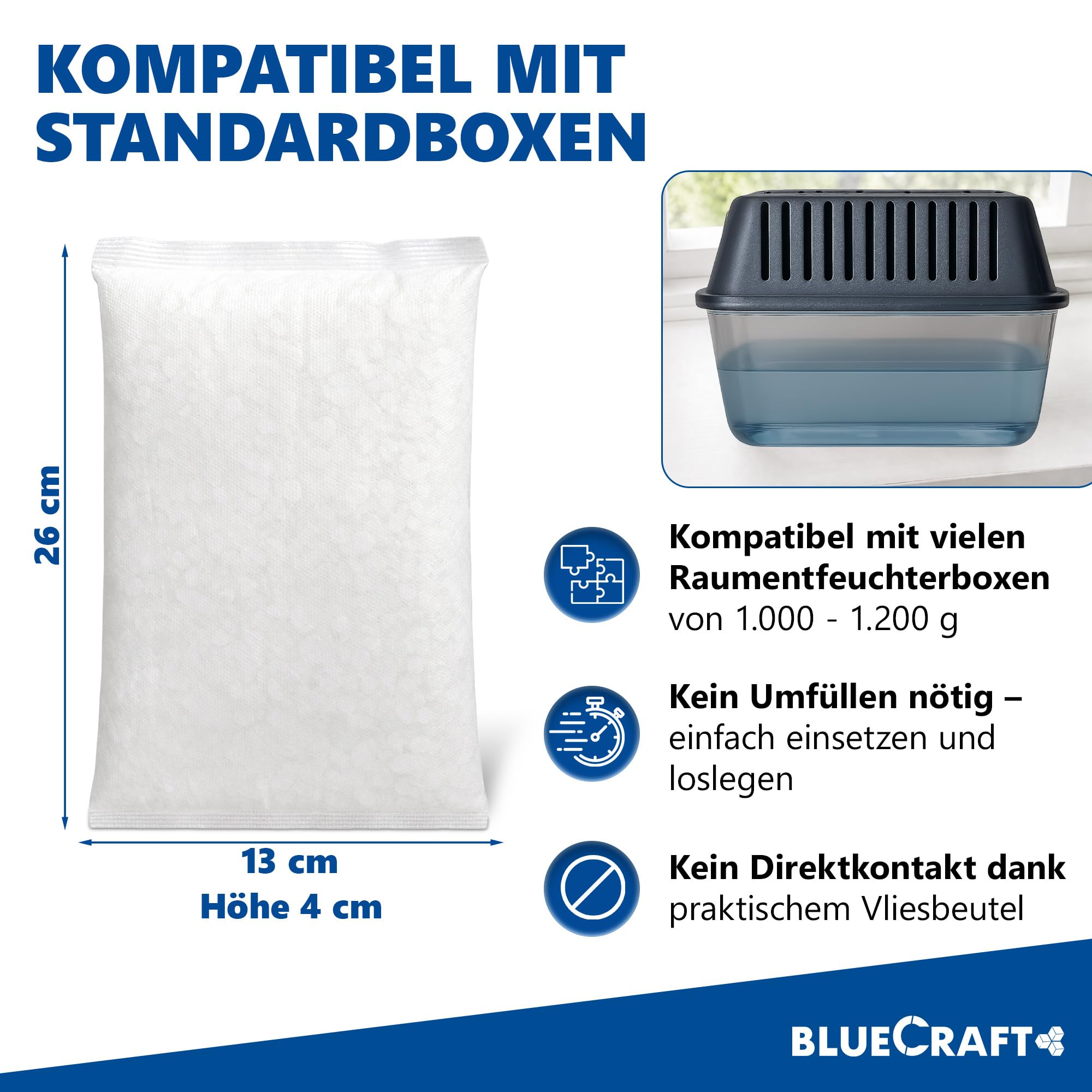 Bluecraft 30x 1kg Luftentfeuchter Nachfüllpack Entfeuchter Granulat