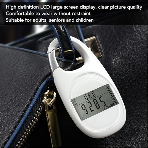 Miniatura 2 de Contador de pasos, podómetro 3D para caminar con clip, modo de ahorro de energía, pantalla LCD transparente, mosquetón simple, podómetro para