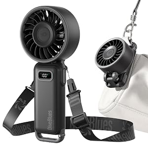 Diveblues Portable Turbo Fan 100 Speed Handheld Fan with Strong Airflow Foldable 4 in 1 Personal Fan for