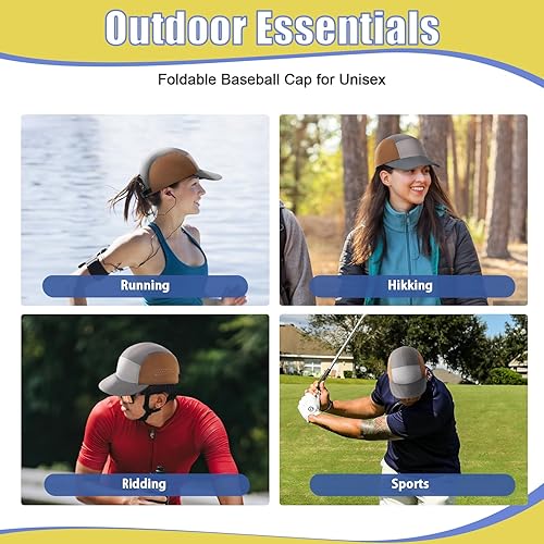 Miniatura 6 de Wasc House Gorra de béisbol plegable de 5 paneles de secado rápido ligero sombrero para correr UPF50+ sombreros de sol al aire libre