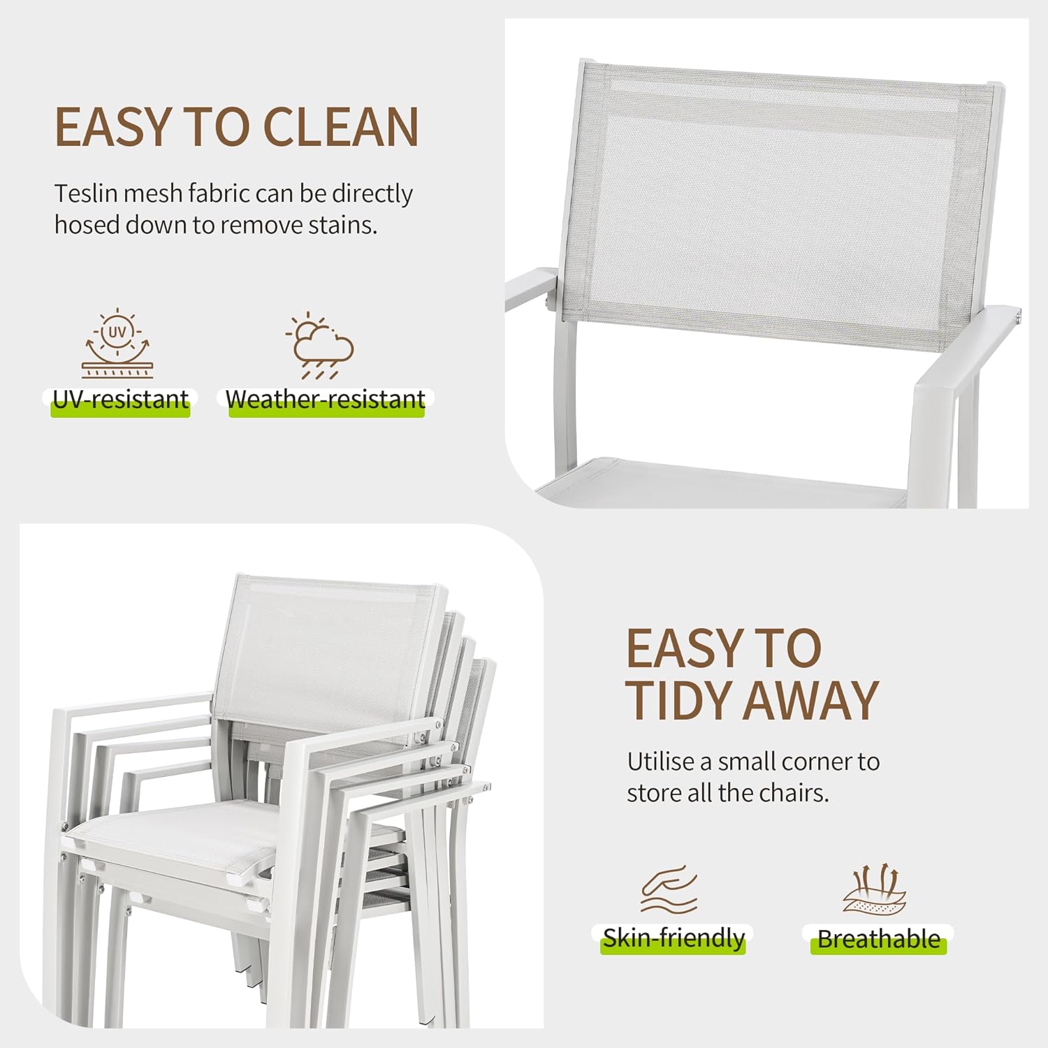 Outdoor Patio Furniture Set 9 Piece, Extendable Patio Dining Table for 6-10 People and 8 Patio Dining Chairs with Armrest, All-Weather Aluminum Patio Dining Furniture Set For Garden Lawn Deck